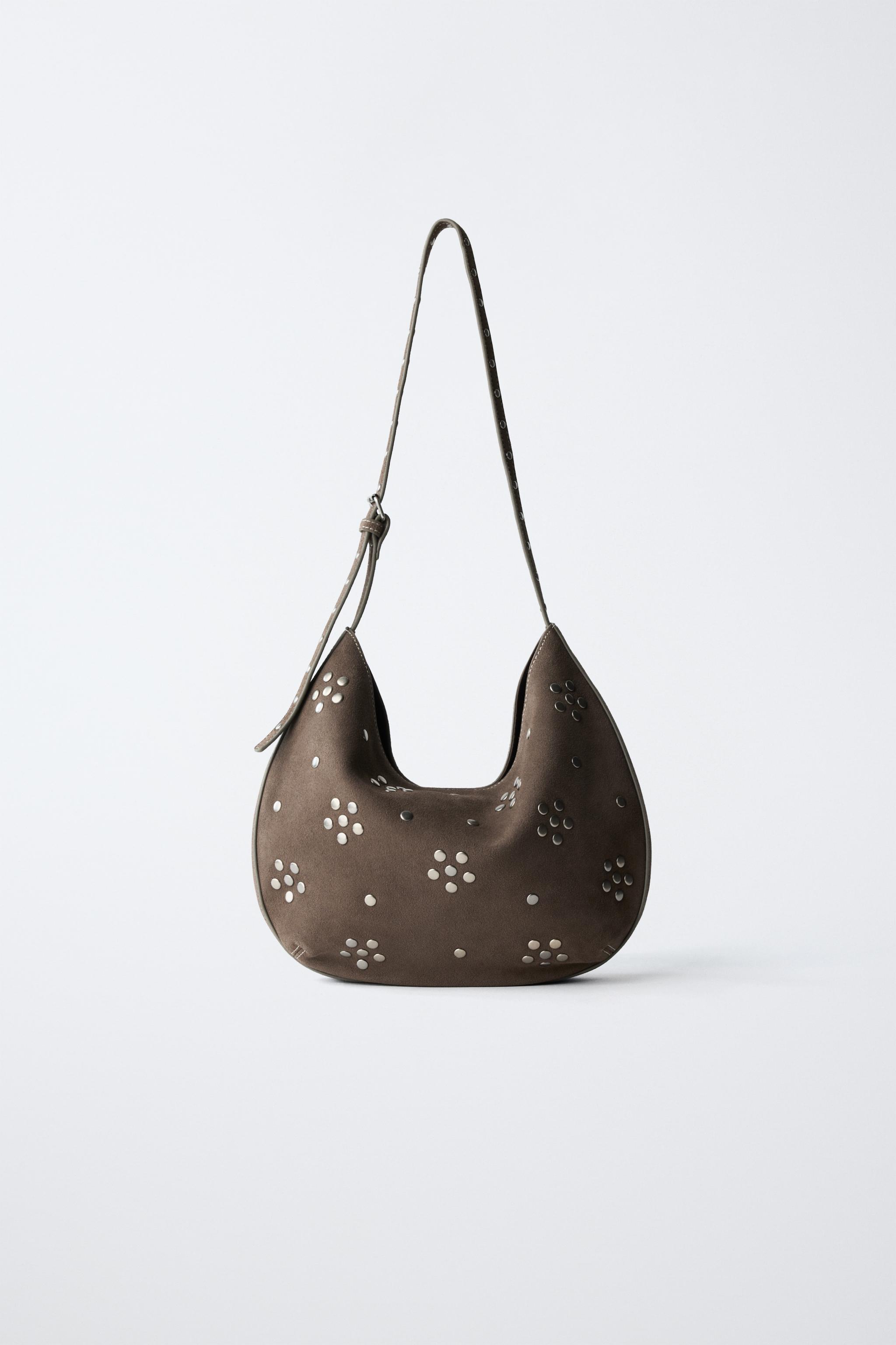 LEATHER STUDDED CROSSBODY BAG